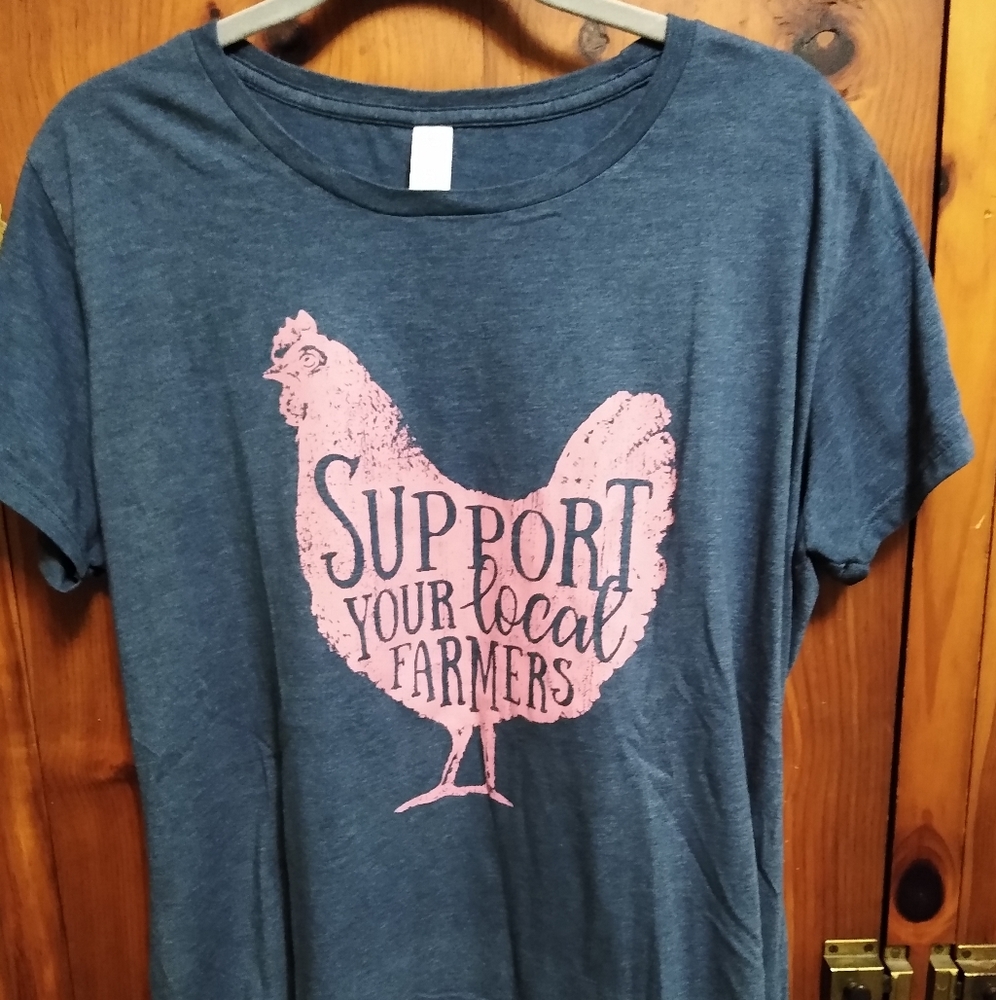 Chicken, Support Your Local Farmer, t-shirt 2XL